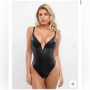 NWT Popilush Built-in shape wear leather body suit
